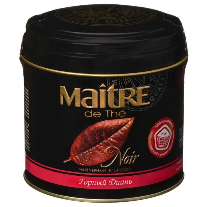 Чай черный листовой Maitre,Горный Диань, ж/б, 100г.