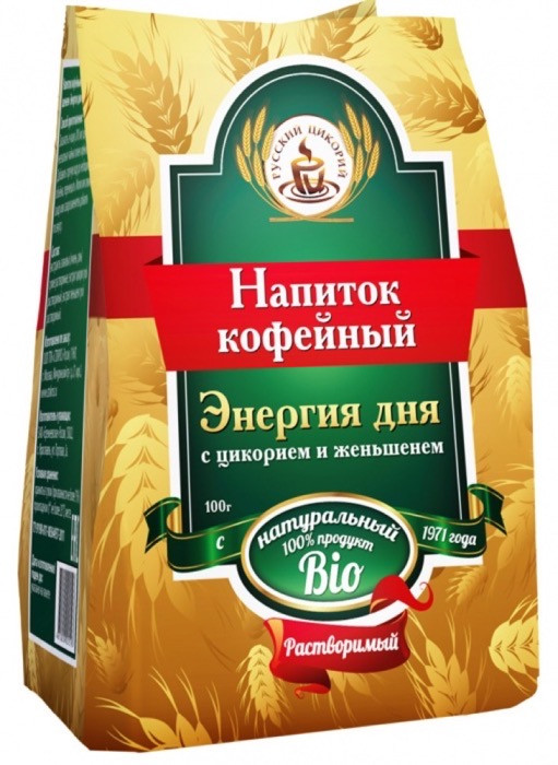 Фитодар Кофейный напиток с цикорием и женьшененем "Энергия дня" 100 г пакет (15)