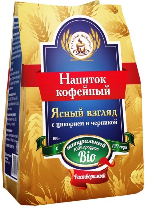 Фитодар Кофейный напиток с цикорием и черникой "Ясный взгляд" 100 г пакет (15)