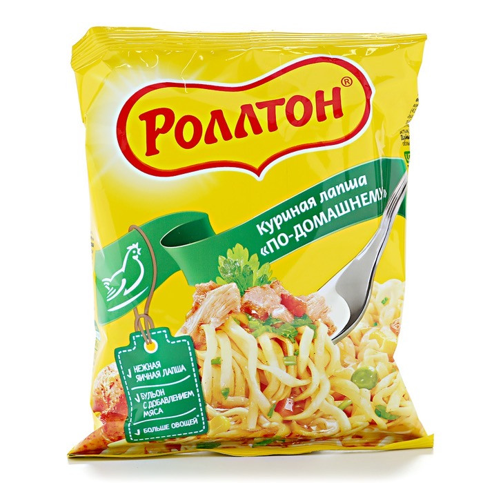 Роллтон Лапша по-домашнему 85 г Курица, пакет (40) (в пал.45)