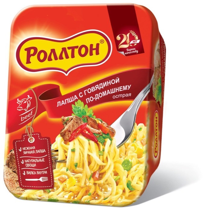 Роллтон Лапша по-домашнему 90 г Говядина, лоток (24) (в пал.42)