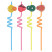Трубочки для коктейля "Фрукты" 4 шт. 27см