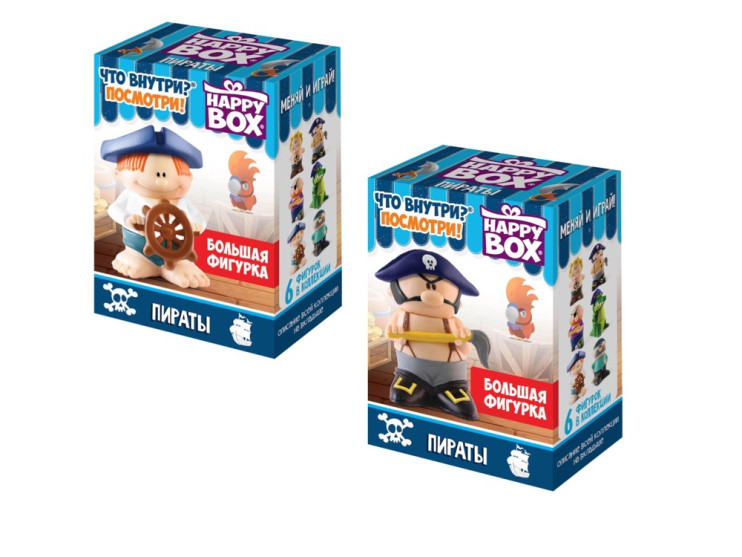 Сладкая Сказка Коллекционные наборы HAPPY BOX ПИРАТЫ фигурка+карамель в короб. 18 г (10) в ко4 бл. (