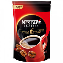 Кофе растворимый Nescafe Classic c молотой арабикой, м/у, 150 г
