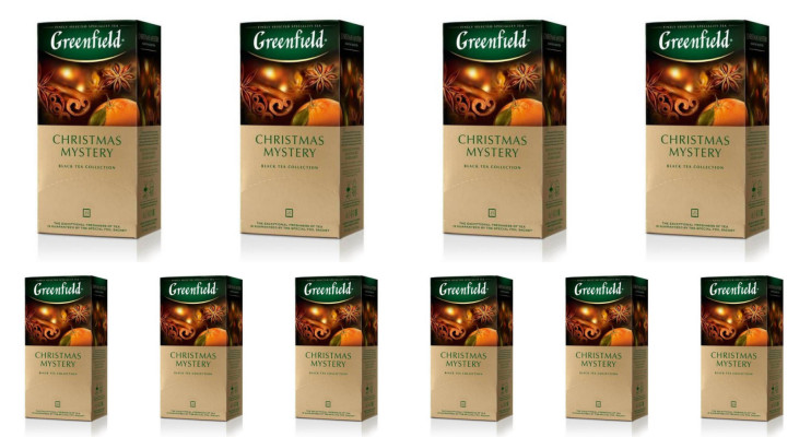 Чай черный в пакетиках Greenfield Christmas Mistery, 25*1,5 г (комплект 10 шт.) 6004346