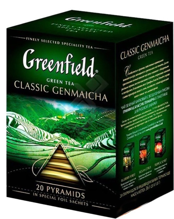 Чай зеленый в пирамидках Greenfield Classic Genmaicha (Гринфилд Классик Генмайча), 20*1,8 г