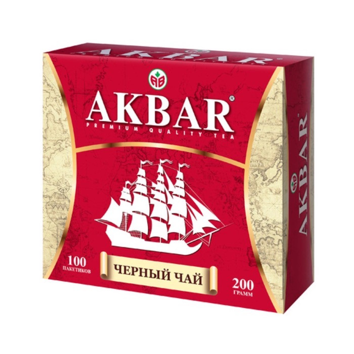 Чай черный в пакетиках для чашки Akbar Корабль, 100*2 г