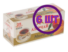 Чай Азерчай Манго черный 25 пак.*1,8 гр (комплект 6 шт.) 2102512