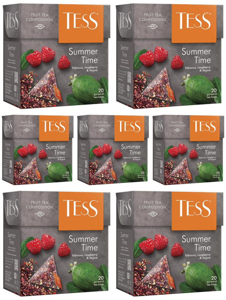 Чай травяной в пирамидках Tess Summer Time (Тесс Самма Тайм), 20*1,8 г (комплект 7 шт.) 6007897