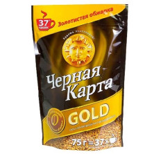 Кофе растворимый Черная карта Gold, м/у, 75 г