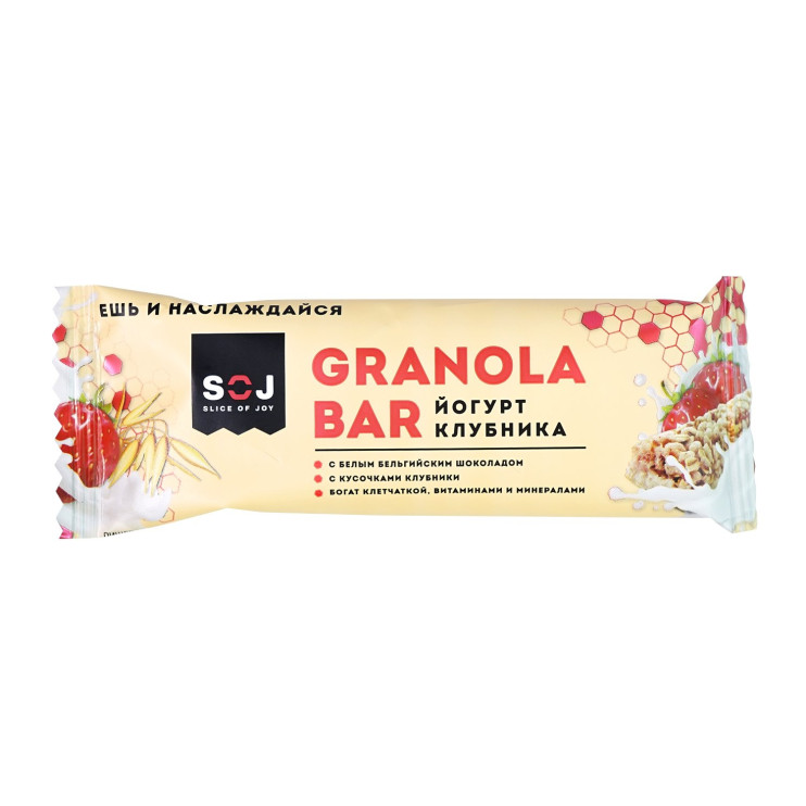 Прикасса Батончик злаковый "GRANOLA BAR" со вкусом йогурта и клубники,40 г (12) в ко 4 бл.