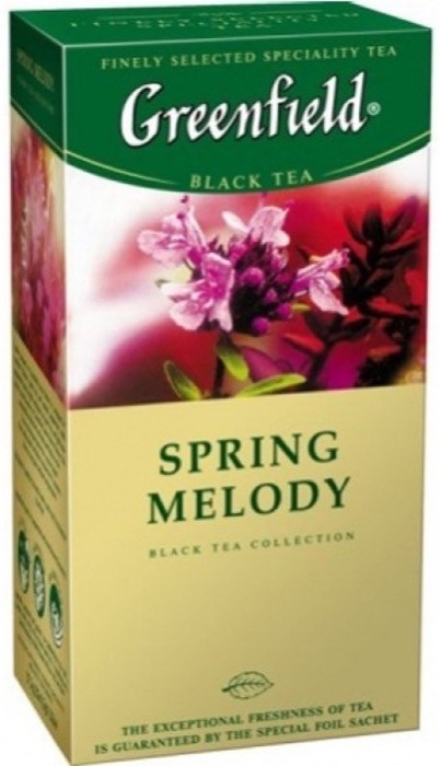 Чай черный в пакетиках для чашки Greenfield Spring Melody (Гринфилд Спринг Мелоди), 25*1,5 г