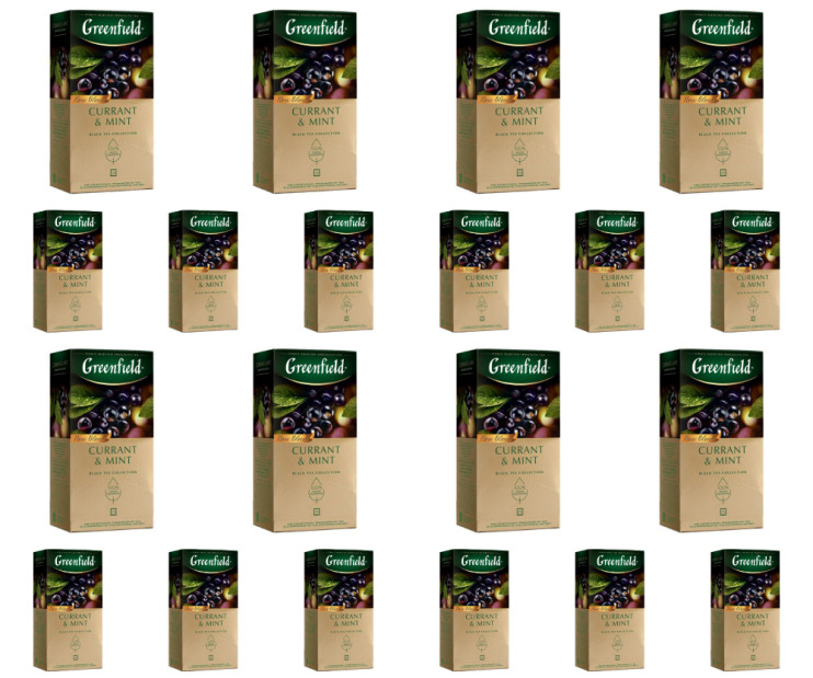 Чай черный в пакетиках для чашки Greenfield Currant & Mint, 25*1,8 г (комплект 20 шт.) 6012495