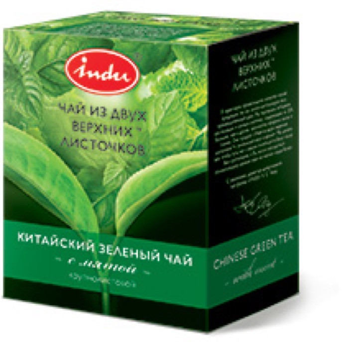 Indu Зелёный с Мятой 90 г картон (36)