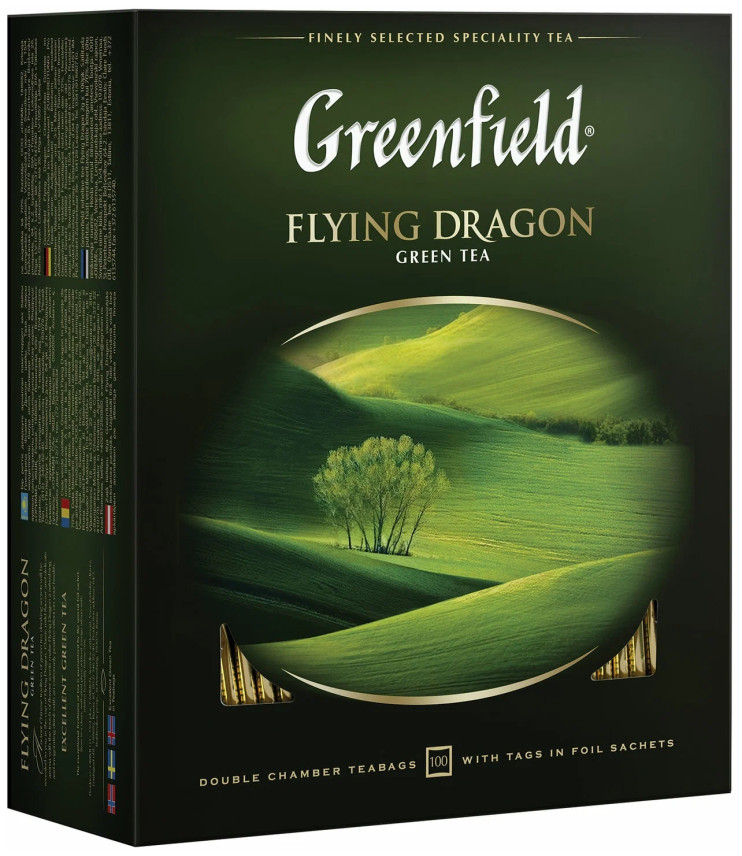 Чай зеленый в пакетиках для чашки Greenfield Flying Dragon (Гринфилд Флаинг Драгон), 100*2 г