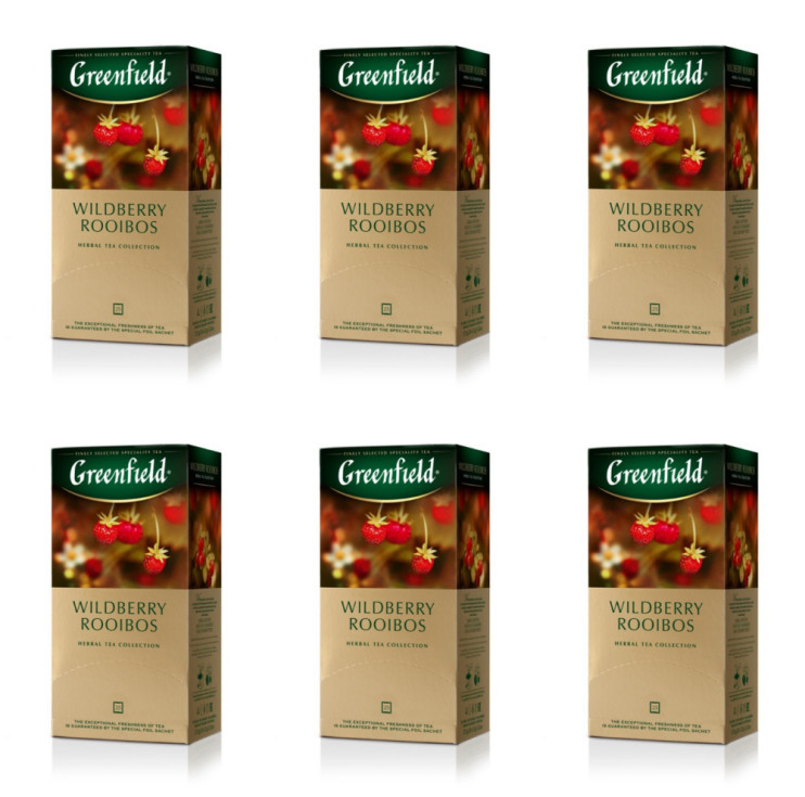 Чай травяной в пакетиках Greenfield Wildberry Rooibos, 25*1,5 г (комплект 6 шт.) 6013904