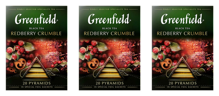 Чай черный в пирамидках Greenfield Redberry Crumble, 20*1,8 г (комплект 3 шт.) 6011344