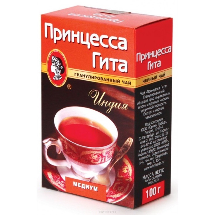 Чай черный Принцесса Гита Медиум, м/у, 100 г