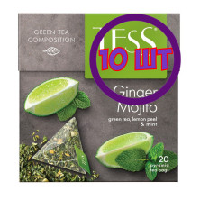 Чай зеленый в пирамидках Tess Ginger Mojito, 20*1,8 г (комплект 10 шт.) 6007880