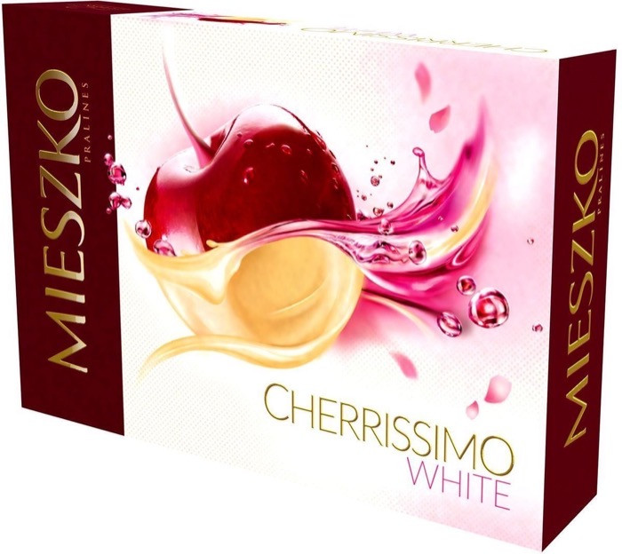 Mieszko Шок.набор "Cherrissimo White Wine" конфеты с вишней в алкоголе в бел. шок.,285 г (7)