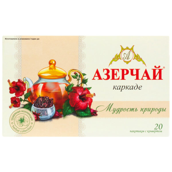 Чай Азерчай чёрный «Мудрость природы» чайный напиток с каркаде, 20 пак по 1,8 г 2760513