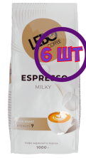 Кофе в зернах LEBO ESPRESSO MILKY темной обжарки, м/у, 1 кг  (комплект 6 шт.) 6002337