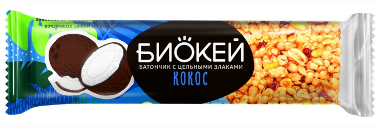 Черноголовка БИОКЕЙ Батончик с кокосом и цельными злаками 25 гр (18) в короб.8 блоков