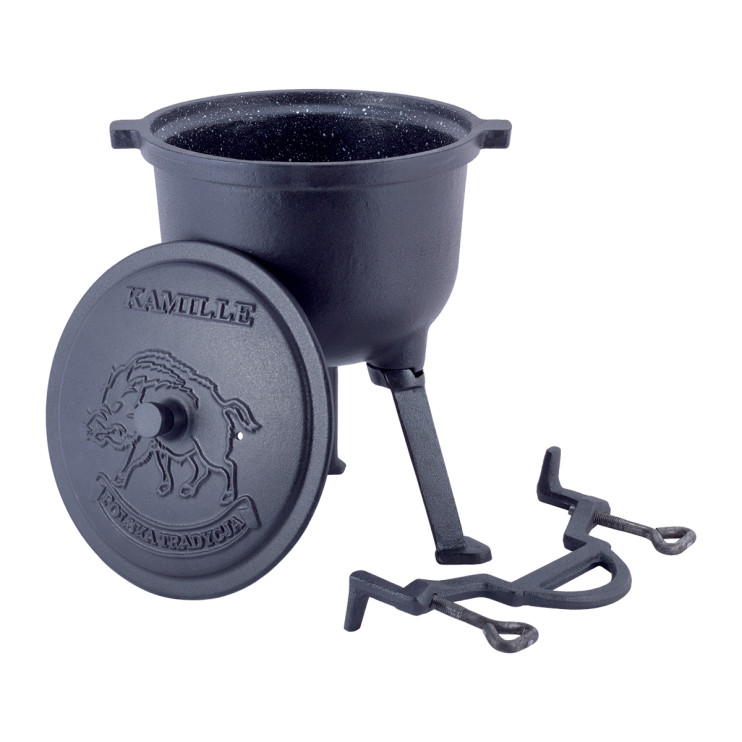 Котелок чугунный эмалированный на ножках 4л.  925165