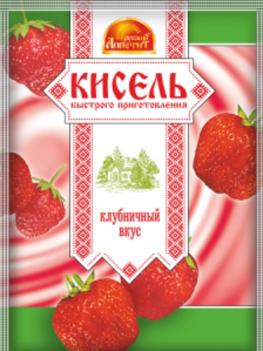 Русский аппетит Кисель "Клубничный вкус" 90 г (18) ш/бокс (Ф-238)