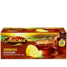 Чай черный в пакетиках для чашки, Лисма Лимон 25*1,5 г.