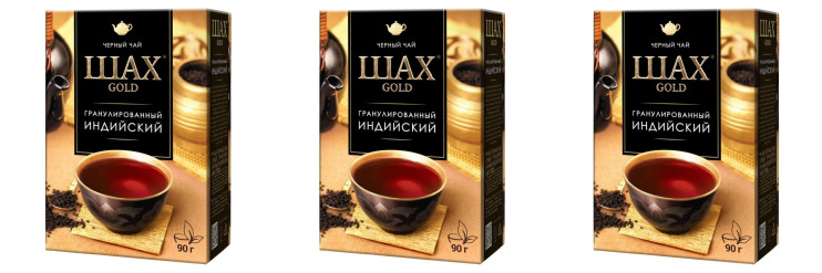 Чай черный гранулированный Шах Голд Индийский, 90 г (комплект 3 шт.) 6012358