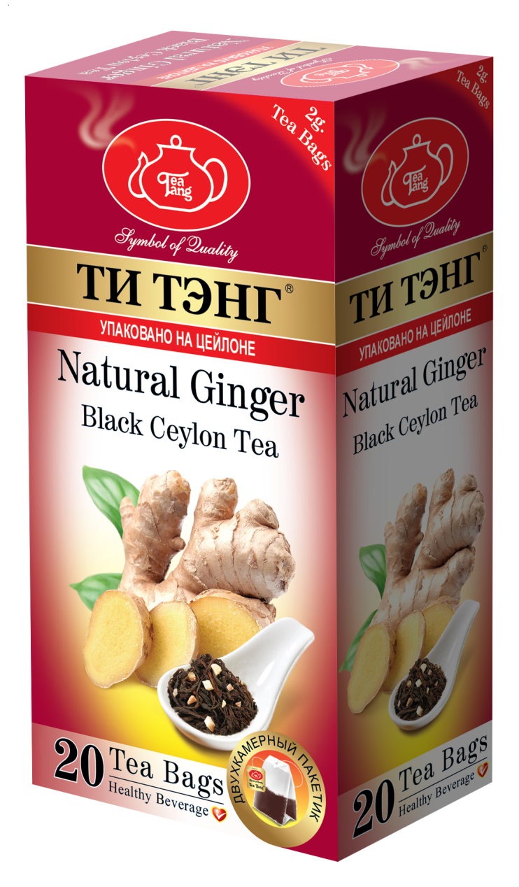 Чай черный в пакетиках для чашки Ти Тэнг Natural Ginger, 20*2 г