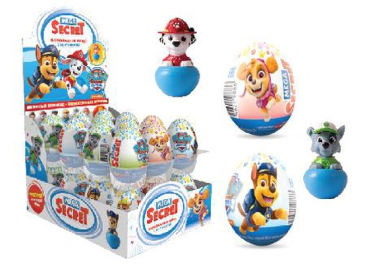 Сладкая Сказка Шоколадное яйцо с игрушкоой MEGA SECRET PAW PATROL 20 г (24) в коробке 6 блоков (ES-2
