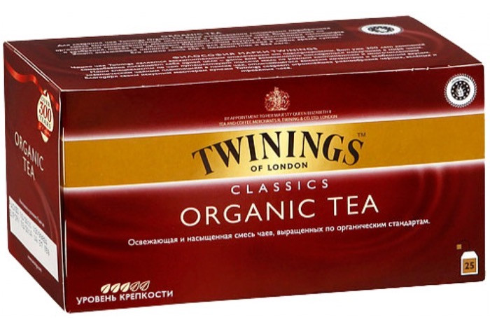 Twinings Органик 25 пак.*2 г черный (12)
