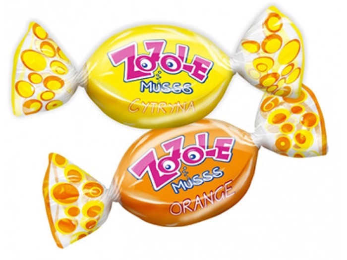 Mieszko "Zozole Orange & Lemon" Леденцы с шипучим наполнителем со вк. апел. и лимона (2,5 кг.)