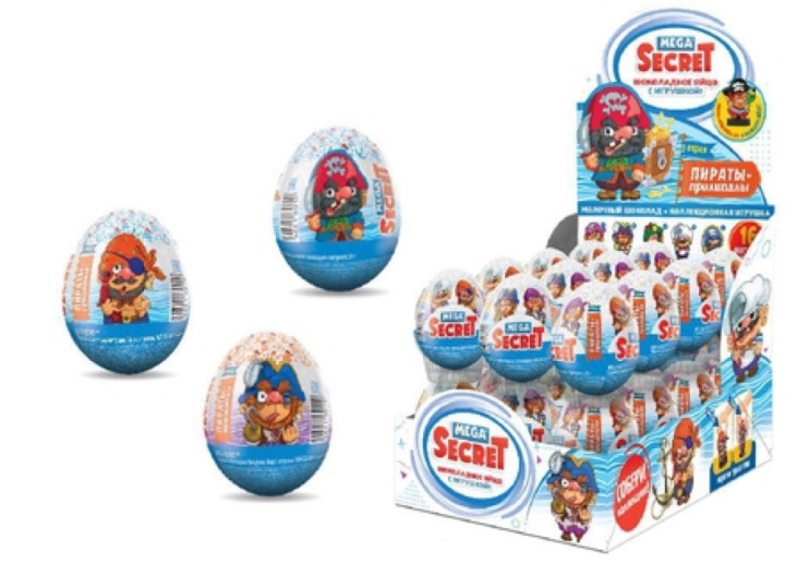 Сладкая Сказка Шоколадное яйцо с игрушкоой MEGA SECRET Пираты 20 г (24) в коробке 6 блоков (ES-2-22)