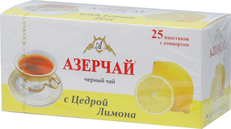 Чай Азерчай Лимон черный 25 пак.*1,8 гр 2760049