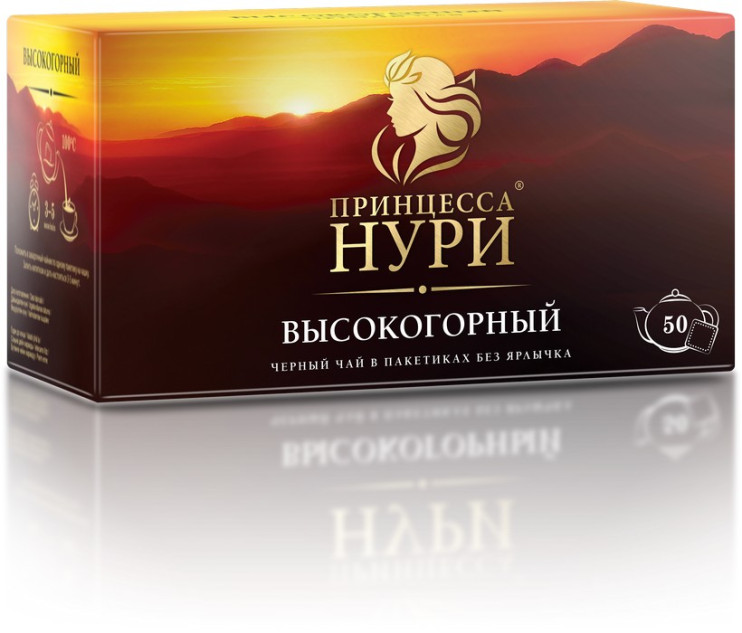 Чай черный в пакетиках для чашки Принцесса Нури Высокогорный, б/я, 50*2 г