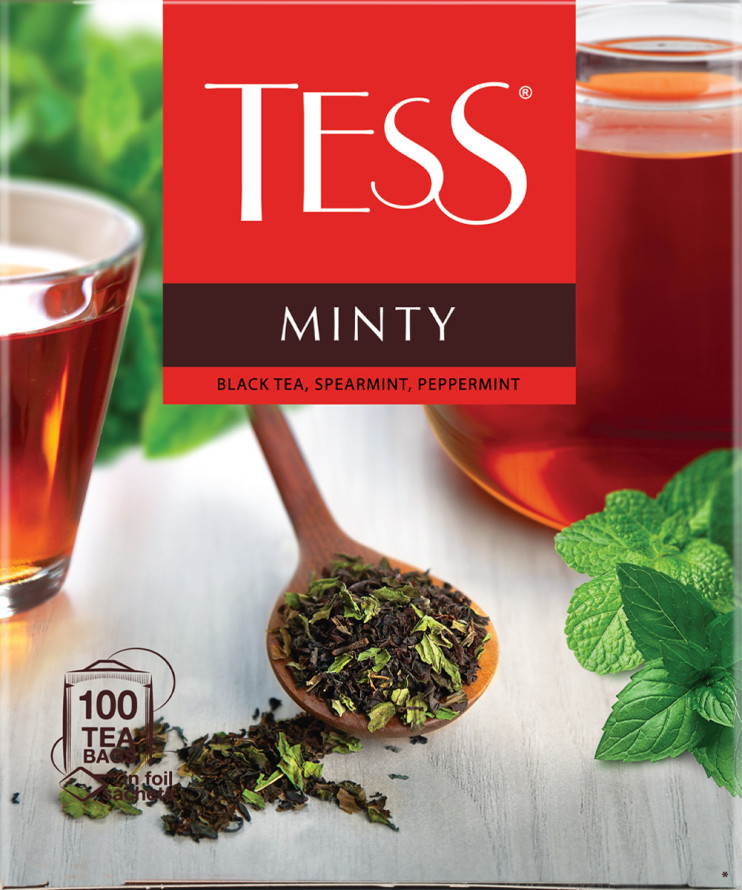 Чай Tess Минти (1,5гх100п)чай пак.черн.с доб.