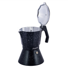 Кофеварка гейзерная Kamille 450мл из алюминия с индукционным дном (чёрный мрамор)  923215