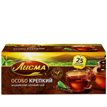 Чай черный в пакетиках для чашки, Лисма Особо Крепкий 25*2,3 г.
