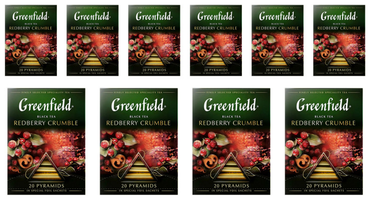 Чай черный в пирамидках Greenfield Redberry Crumble, 20*1,8 г (комплект 10 шт.) 6011344